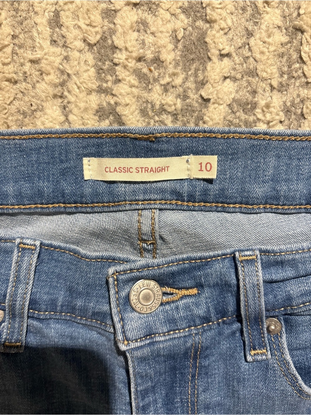 Levi’s denim blue mid wash jeans pants classic straight size 10 - Picture 4 of 5